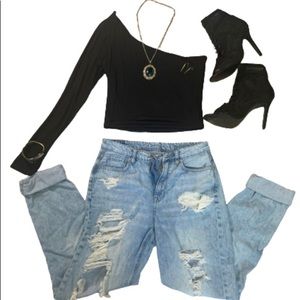 🖤One Shoulder Crop Top🖤
